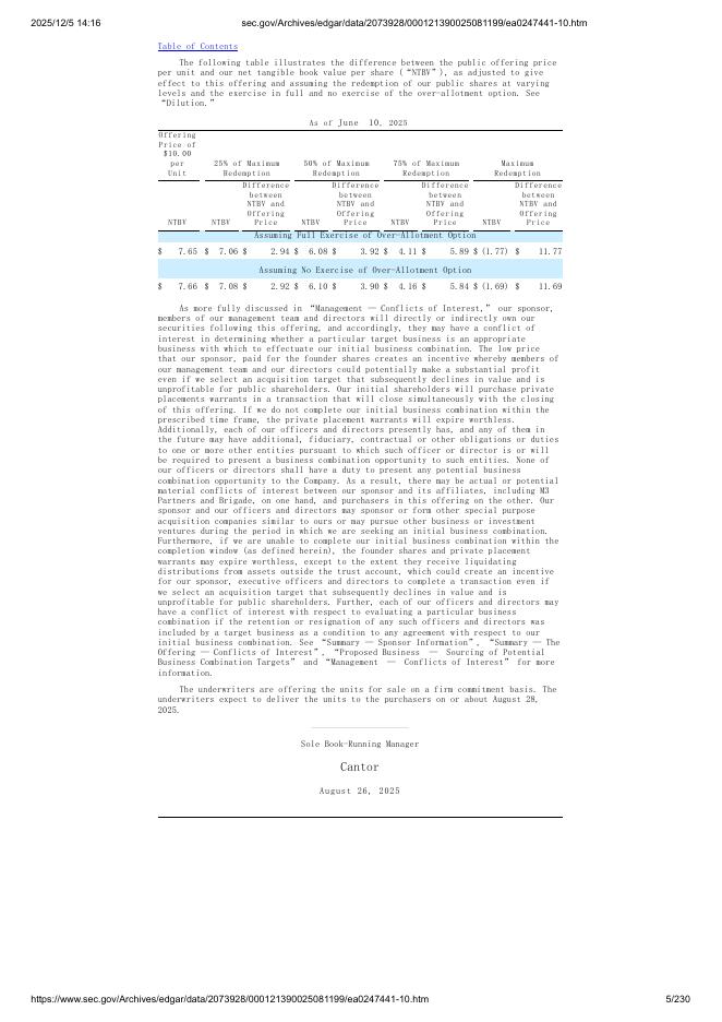M3-Brigade Acquisition Vi Corp.美股纳斯达克IPO上市招股说明书_第5页