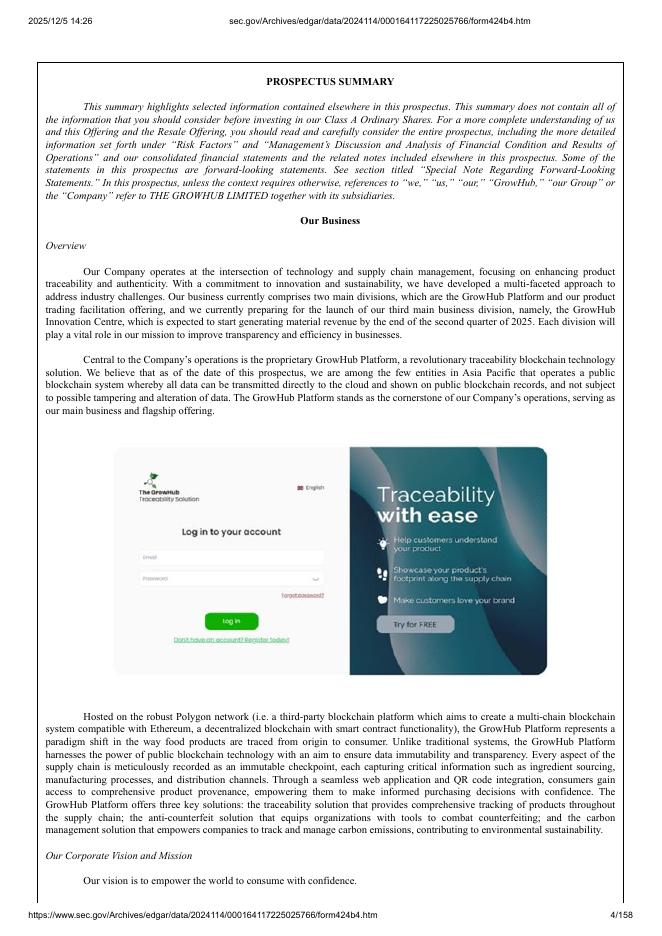 The Growhub Limited美股纳斯达克IPO上市招股说明书_第4页