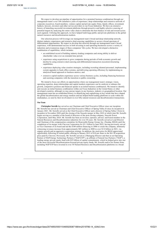 Spring Valley Acquisition Corp. III美股纳斯达克IPO上市招股说明书_第10页