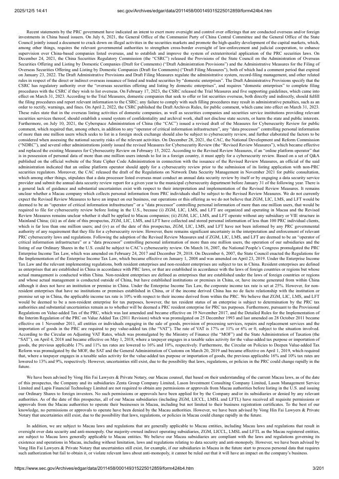 Zenta Group Company Limited美股纳斯达克IPO上市招股说明书_第3页