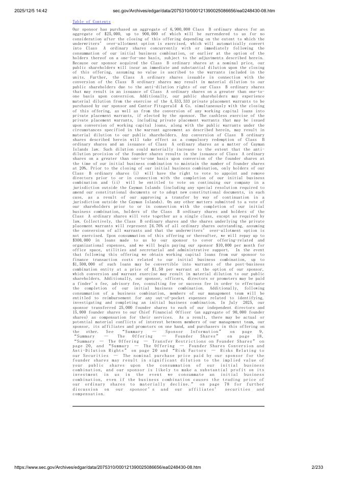 Trailblazer Acquisition Corp.美股纳斯达克IPO上市招股说明书_第2页