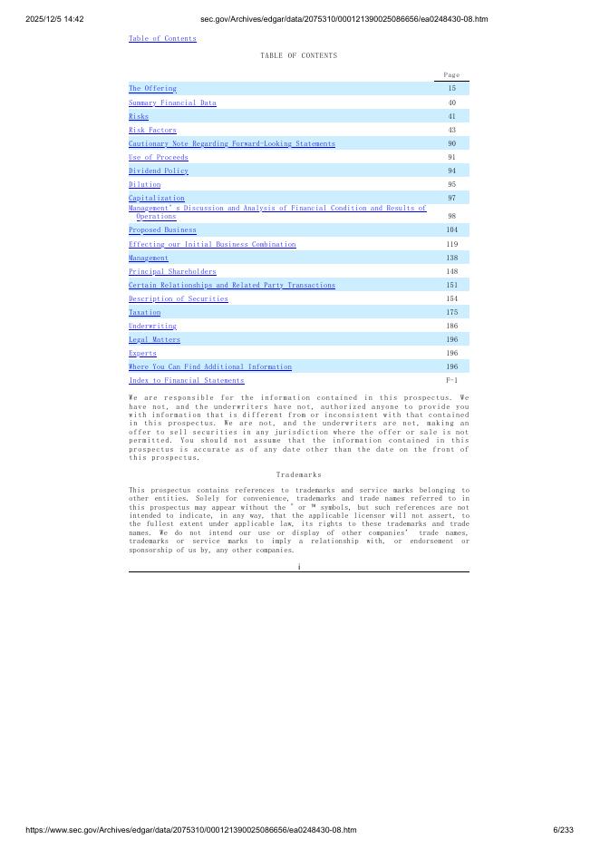 Trailblazer Acquisition Corp.美股纳斯达克IPO上市招股说明书_第6页