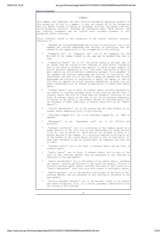 Trailblazer Acquisition Corp.美股纳斯达克IPO上市招股说明书_第7页