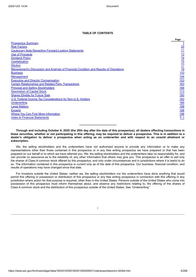 Via Transportation, Inc纽约证券交易所IPO上市招股说明书_第6页