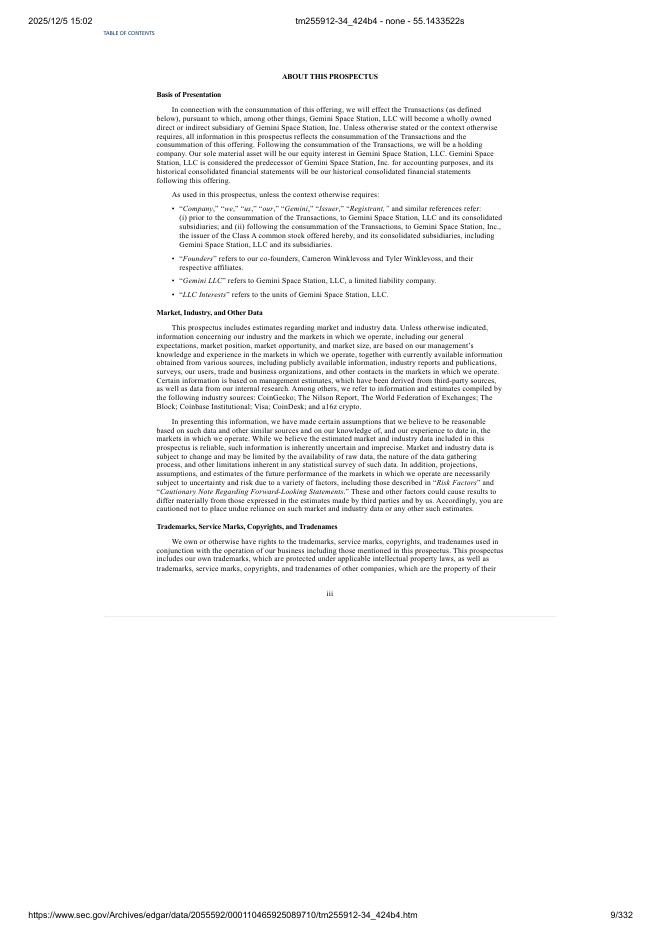 Gemini Space Station, Inc.美股纳斯达克IPO上市招股说明书_第9页