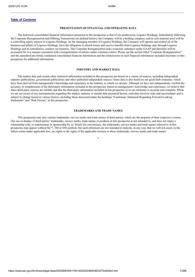 Legence Corp.美股纳斯达克IPO上市招股说明书_第7页