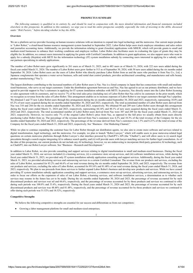 Robot Consulting Co., Ltd.美股纳斯达克IPO上市招股说明书_第4页