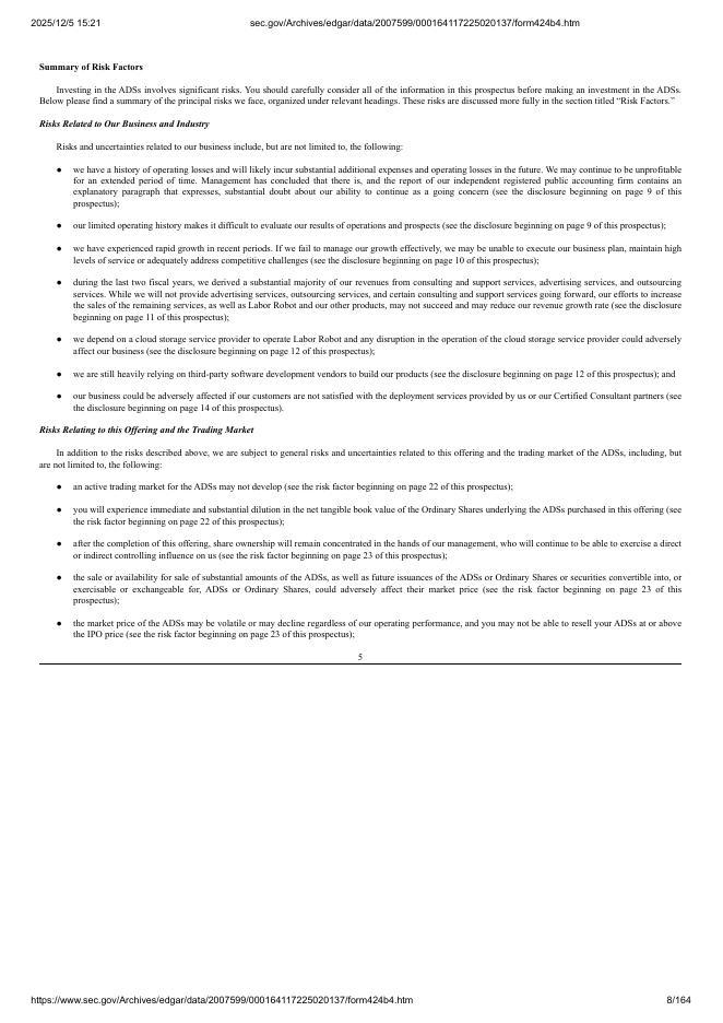 Robot Consulting Co., Ltd.美股纳斯达克IPO上市招股说明书_第8页