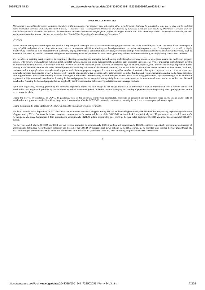 Dreamland Limited美股纳斯达克IPO上市招股说明书_第7页