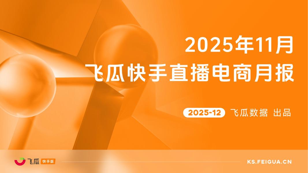 飞瓜数据：2025年11月飞瓜快手直播电商月报海报