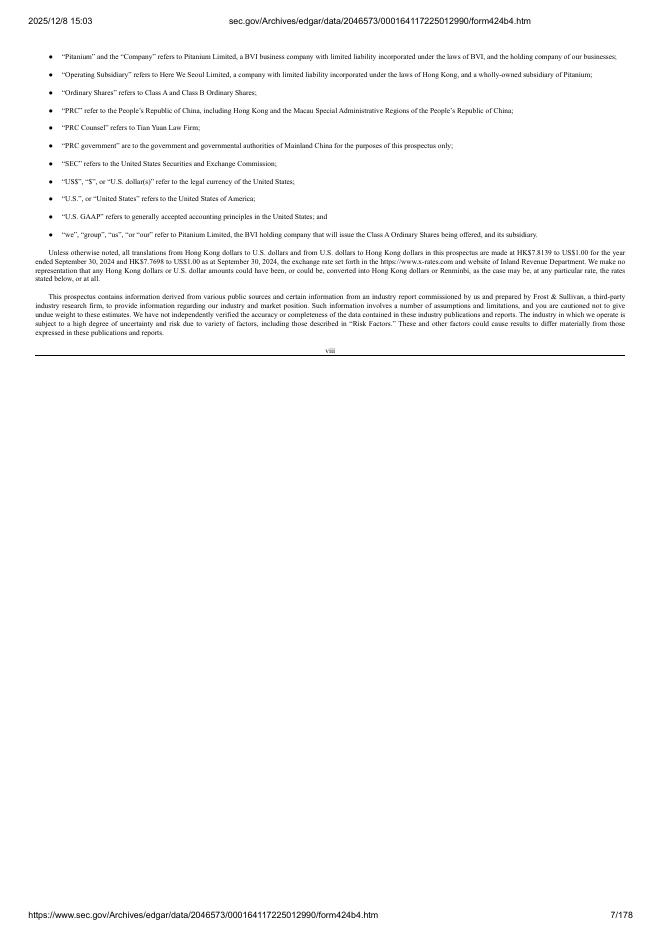 Pitanium Limited美股纳斯达克IPO上市招股说明书_第7页