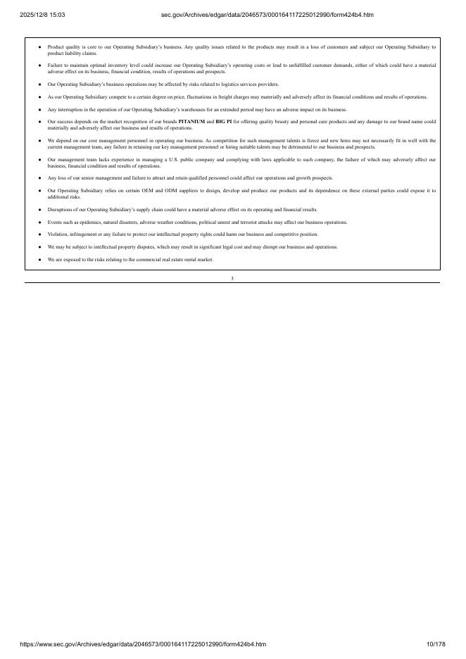 Pitanium Limited美股纳斯达克IPO上市招股说明书_第10页