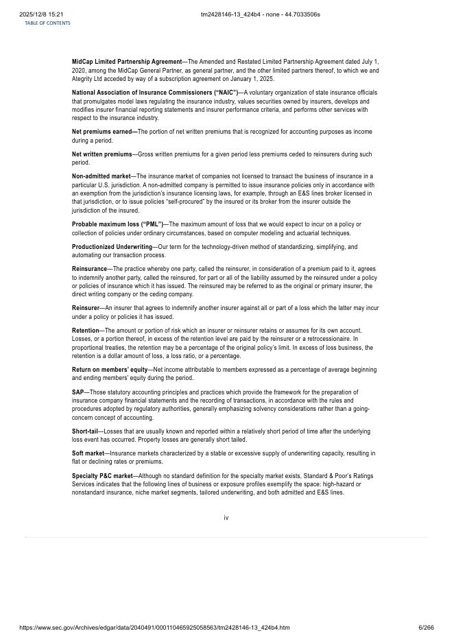 Ategrity Specialty Insurance Company Holdings美股纳斯达克IPO上市招股说明书_第6页