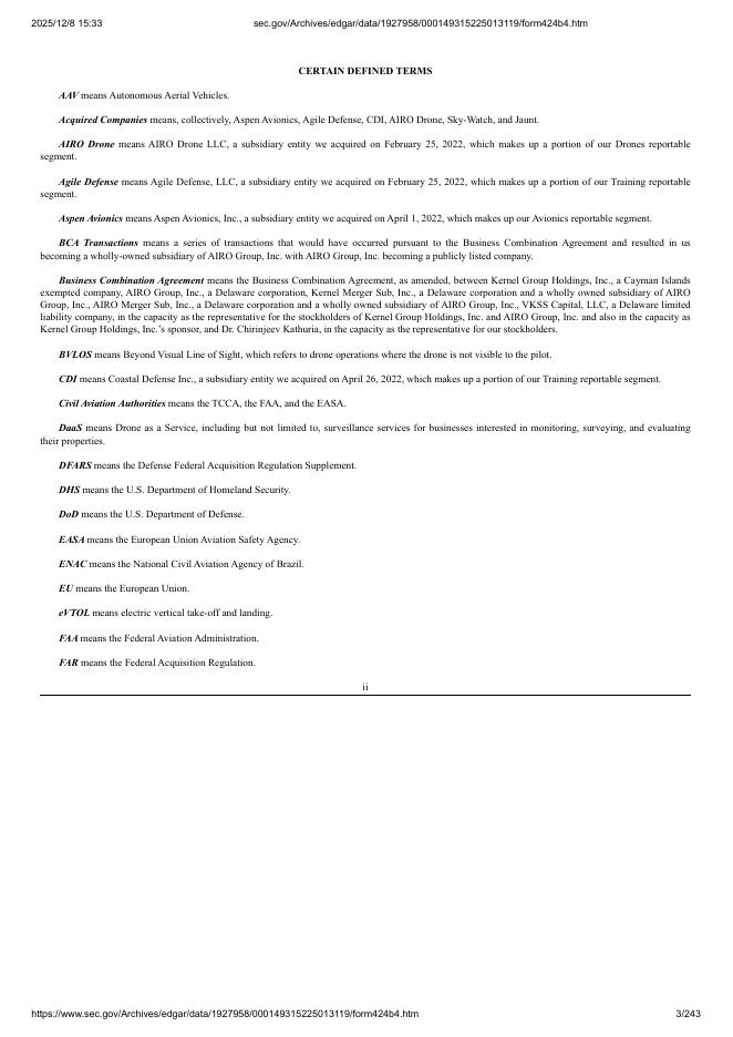 AIRO Group Holdings, Inc.美股纳斯达克IPO上市招股说明书_第3页