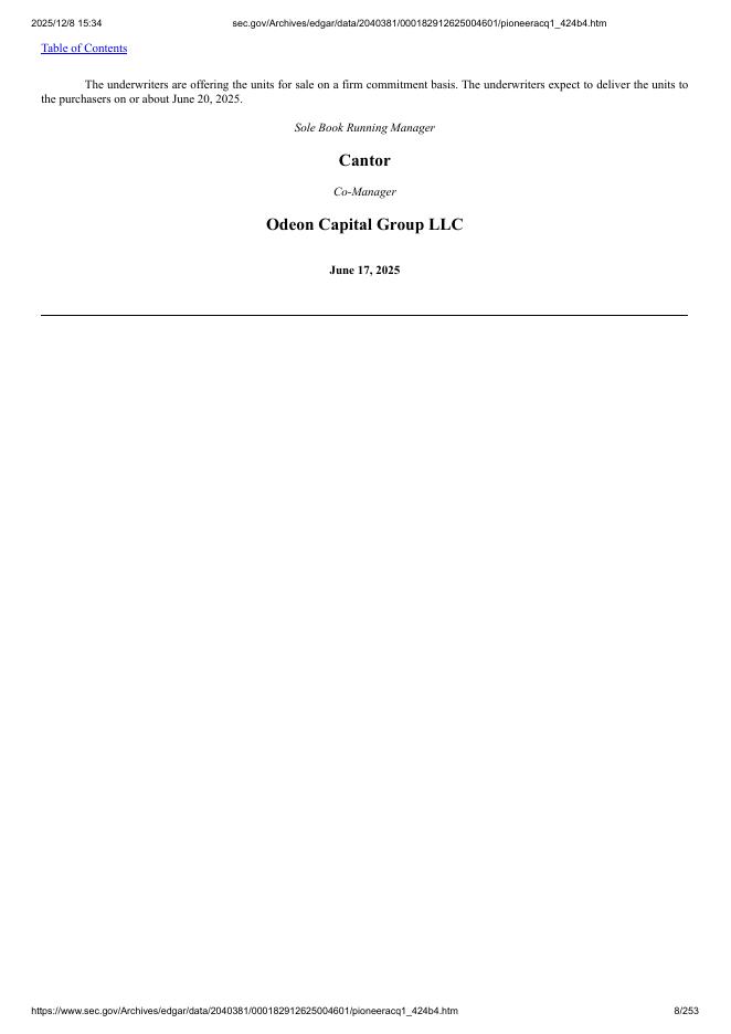 Pioneer Acquisition I Corp美股纳斯达克IPO上市招股说明书_第8页