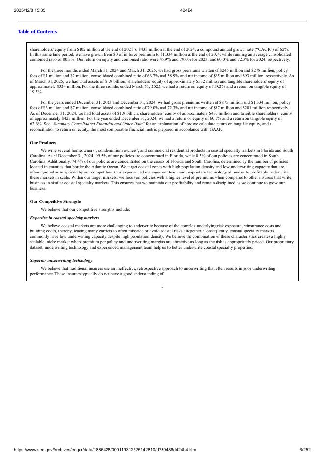 Slide Insurance Holdings, Inc.美股纳斯达克IPO上市招股说明书_第6页