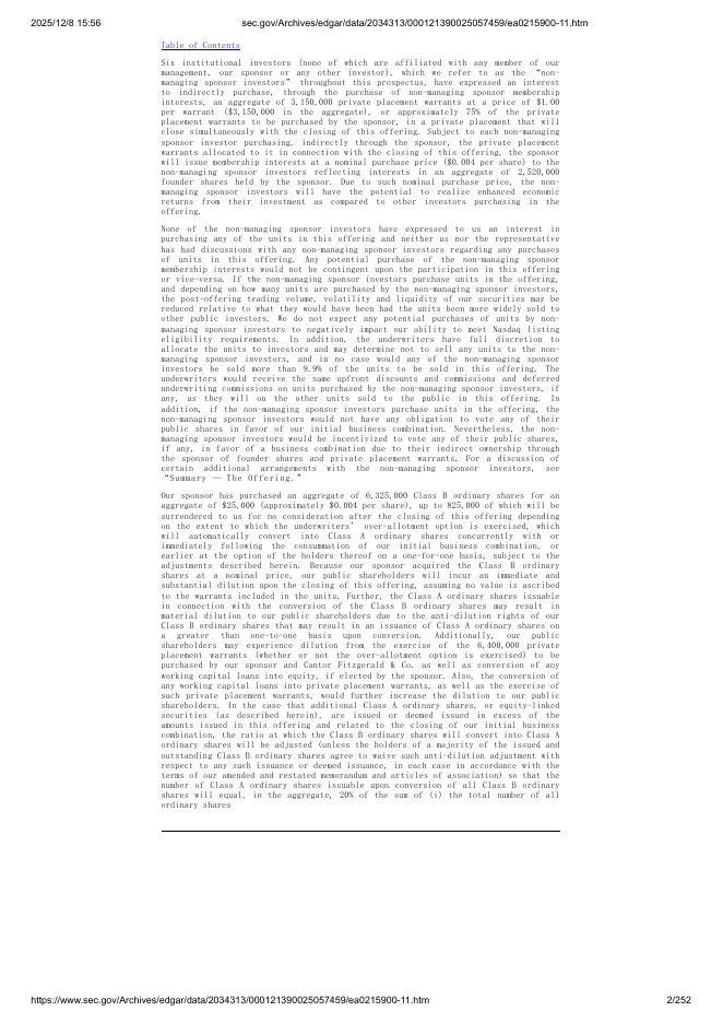 Oxley Bridge Acquisition Limited美股纳斯达克IPO上市招股说明书_第2页