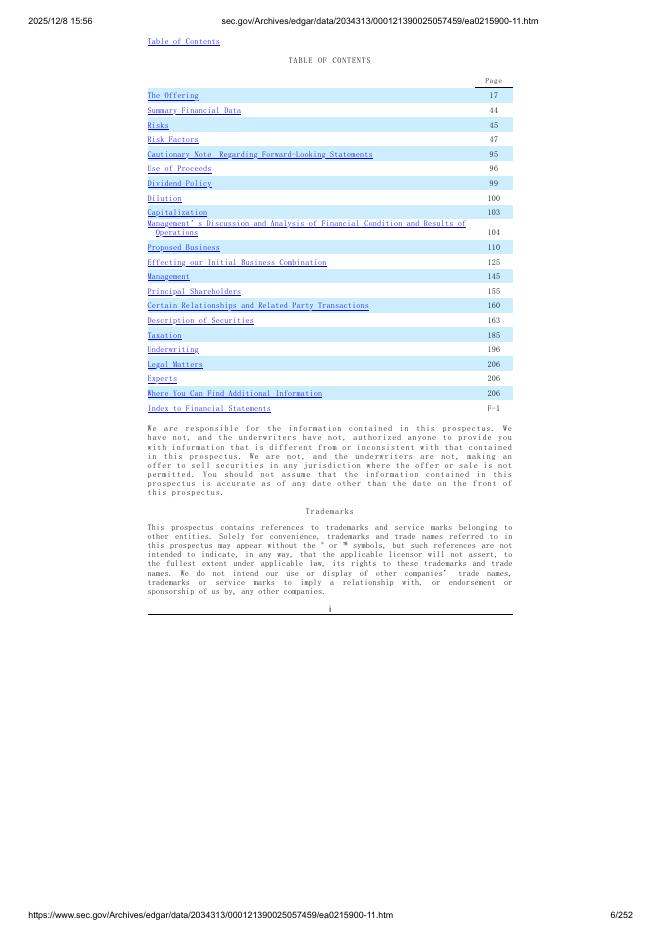 Oxley Bridge Acquisition Limited美股纳斯达克IPO上市招股说明书_第6页