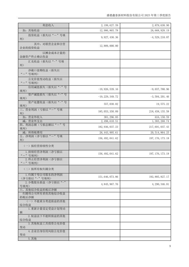 300881-盛德鑫泰：盛德鑫泰新材料股份有限公司2025年第三季度报告_第9页