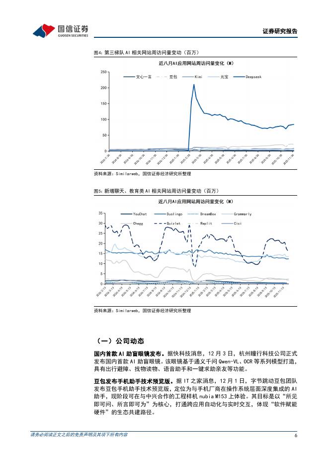 国信证券：互联网行业人工智能周报（25年第49周）：DeepSeek-V3.2正式版发布，腾讯自研AI大模型混元2.0上线_第6页