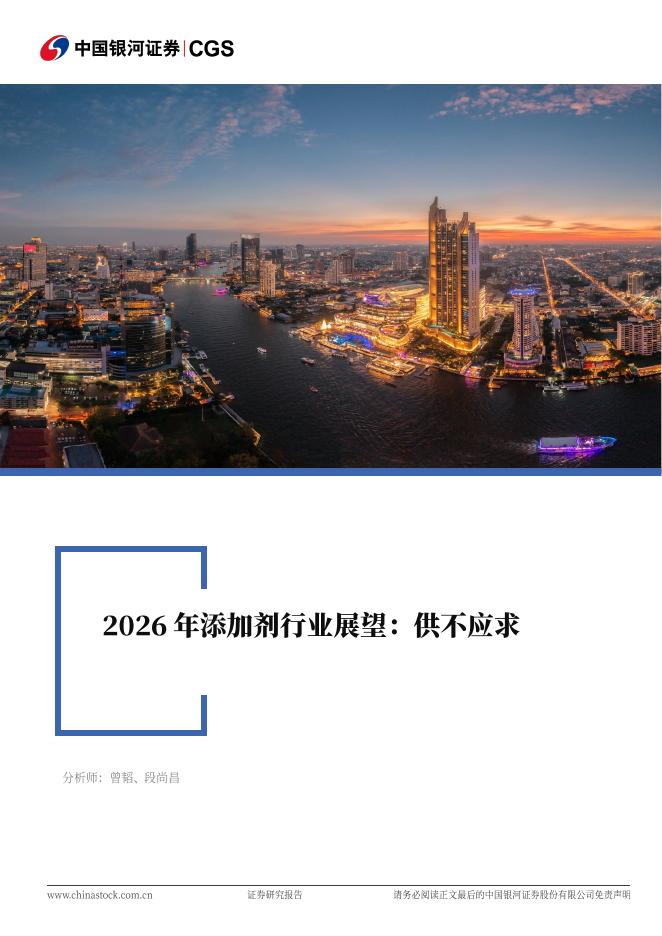 中国银河：电力设备行业行业深度报告：2026年添加剂行业展望：供不应求海报