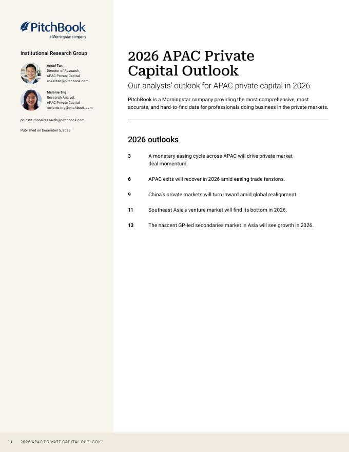 PitchBook：2026亚太地区私人资本展望报告（英文版）海报