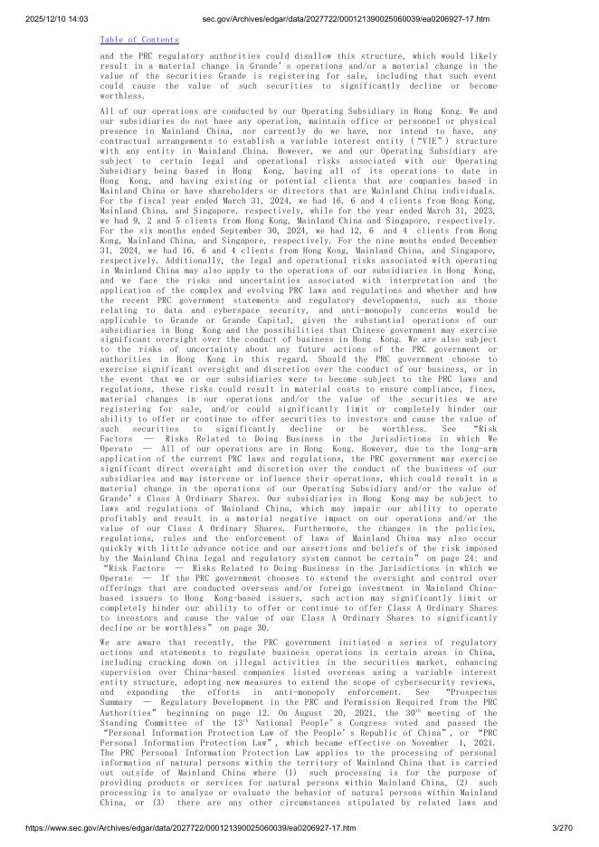 Grande Group Limited美股纳斯达克IPO上市招股说明书_第3页