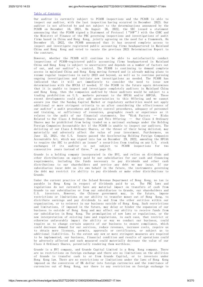 Grande Group Limited美股纳斯达克IPO上市招股说明书_第9页