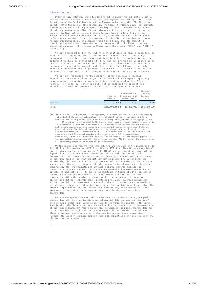 Cohen Circle Acquisition Corp. II美股纳斯达克IPO上市招股说明书_第4页