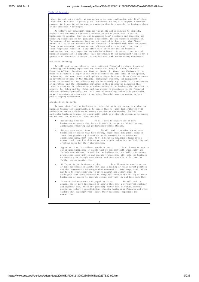 Cohen Circle Acquisition Corp. II美股纳斯达克IPO上市招股说明书_第9页