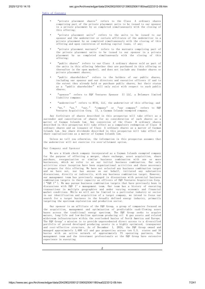 EQV Ventures Acquisition Corp. II美股纳斯达克IPO上市招股说明书_第7页