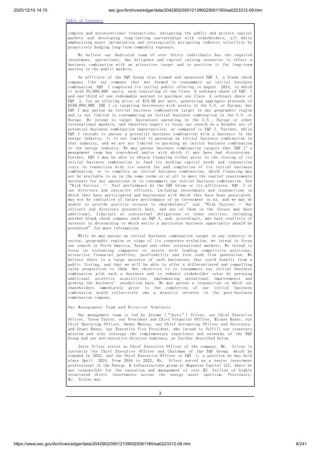 EQV Ventures Acquisition Corp. II美股纳斯达克IPO上市招股说明书_第8页