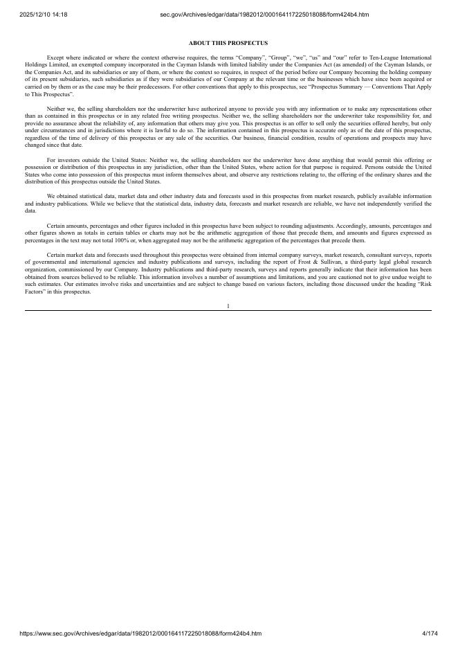 Ten-League International Holdings Limited美股纳斯达克IPO上市招股说明书_第4页