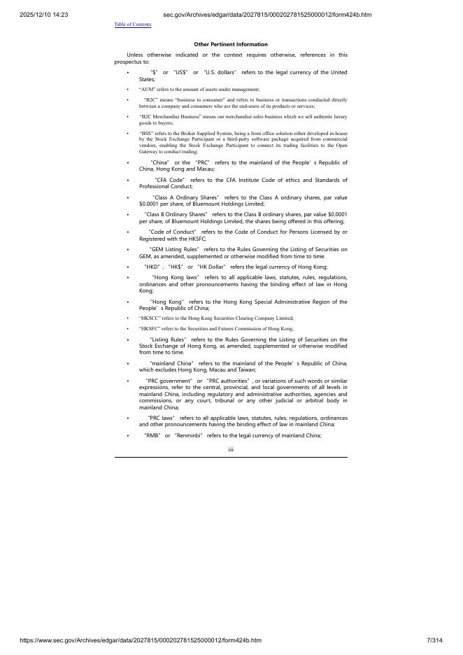 Bluemount Holdings Limited美股纳斯达克IPO上市招股说明书_第7页