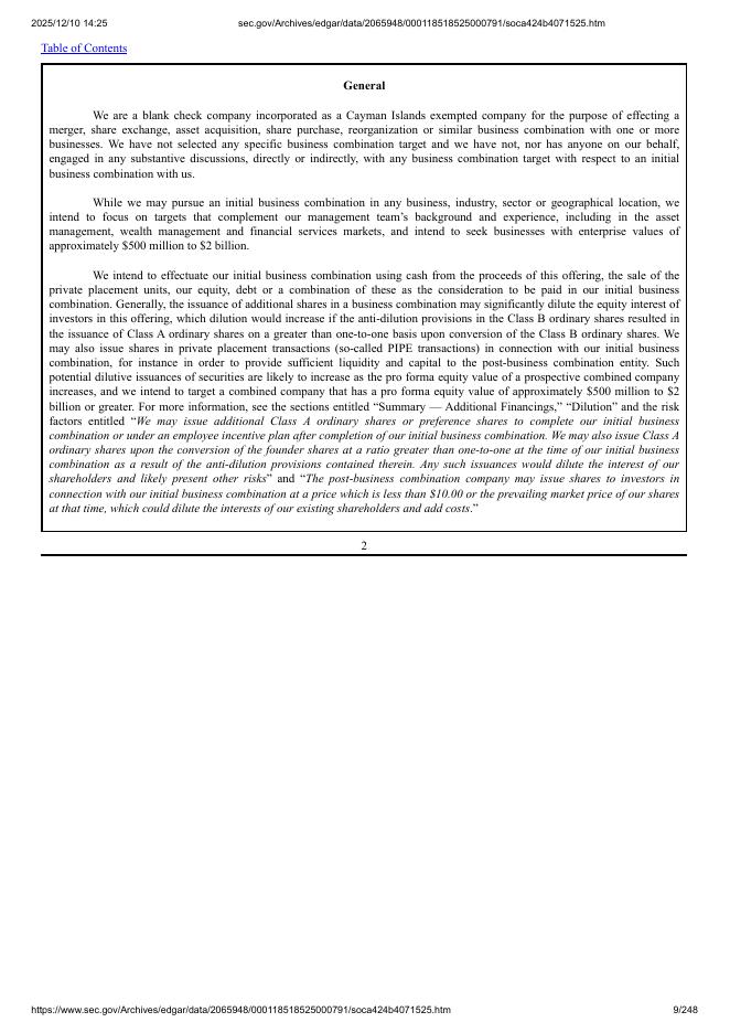Solarius Capital Acquisition Corp.美股纳斯达克IPO上市招股说明书_第9页