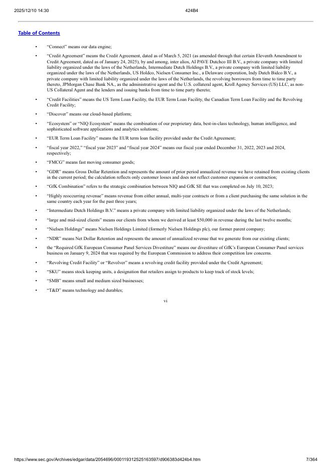 NIQ Global Intelligence plc美股纳斯达克IPO上市招股说明书_第7页