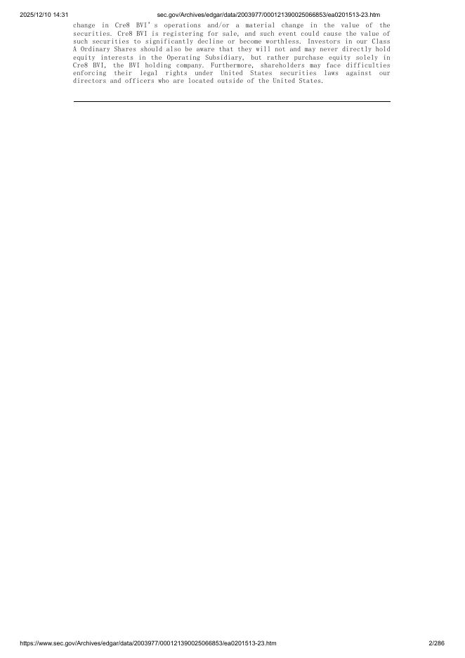 Cre8 Enterprise Limited美股纳斯达克IPO上市招股说明书_第2页
