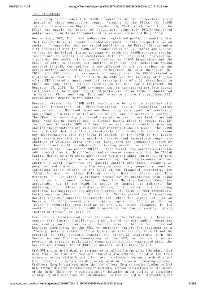 Cre8 Enterprise Limited美股纳斯达克IPO上市招股说明书_第9页