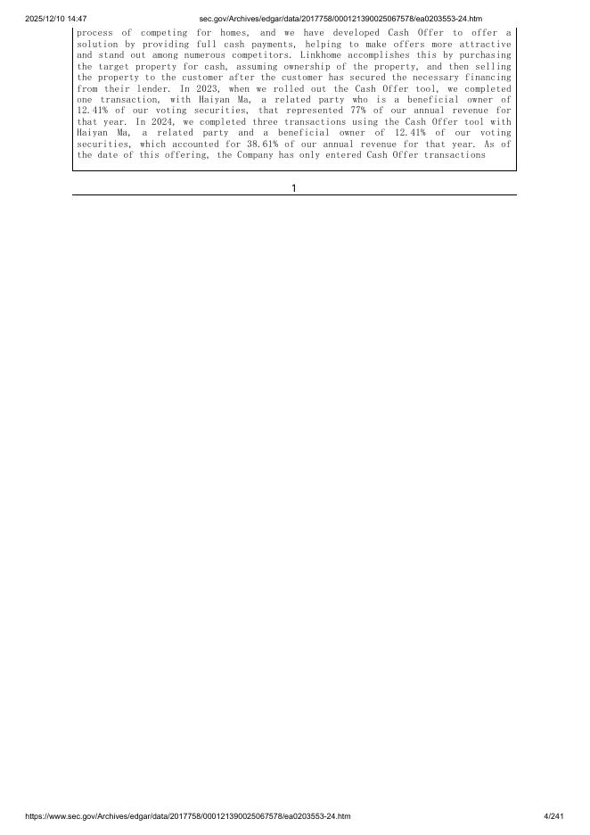 Linkhome Holdings Inc.美股纳斯达克IPO上市招股说明书_第4页