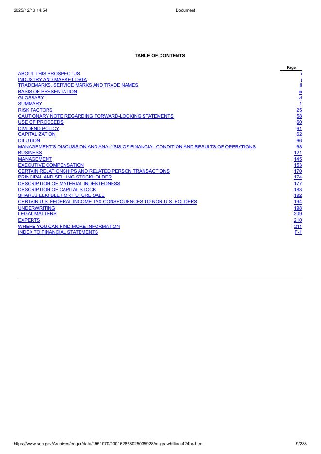 McGraw Hill, Inc.纽约证券交易所IPO上市招股说明书_第9页