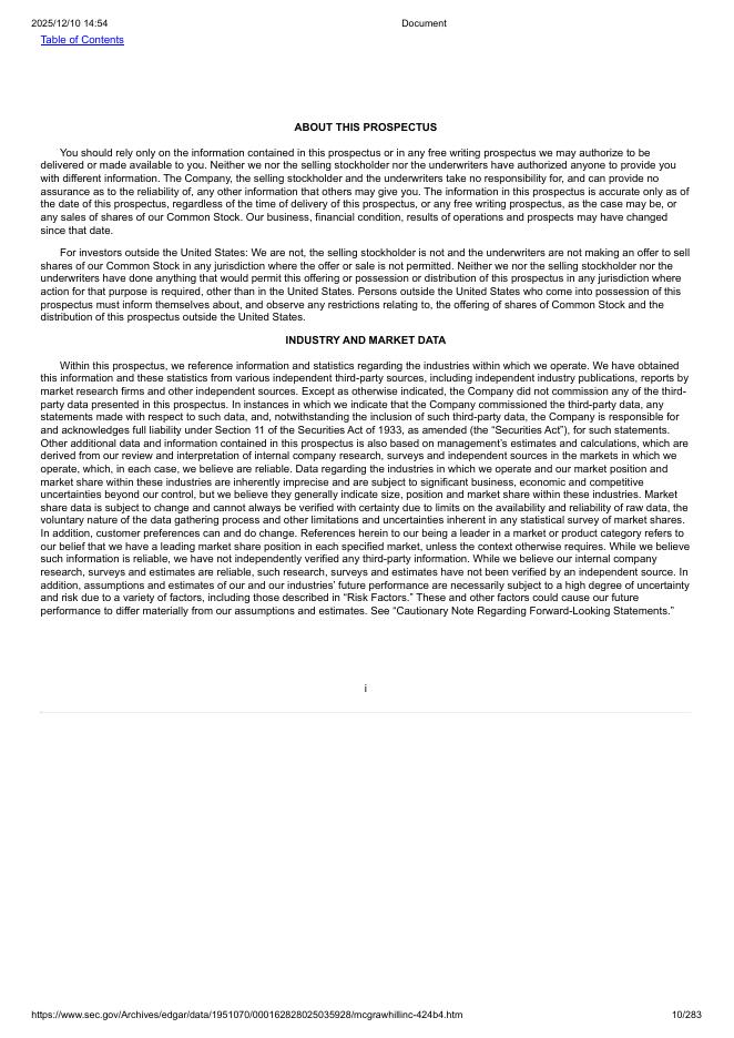 McGraw Hill, Inc.纽约证券交易所IPO上市招股说明书_第10页