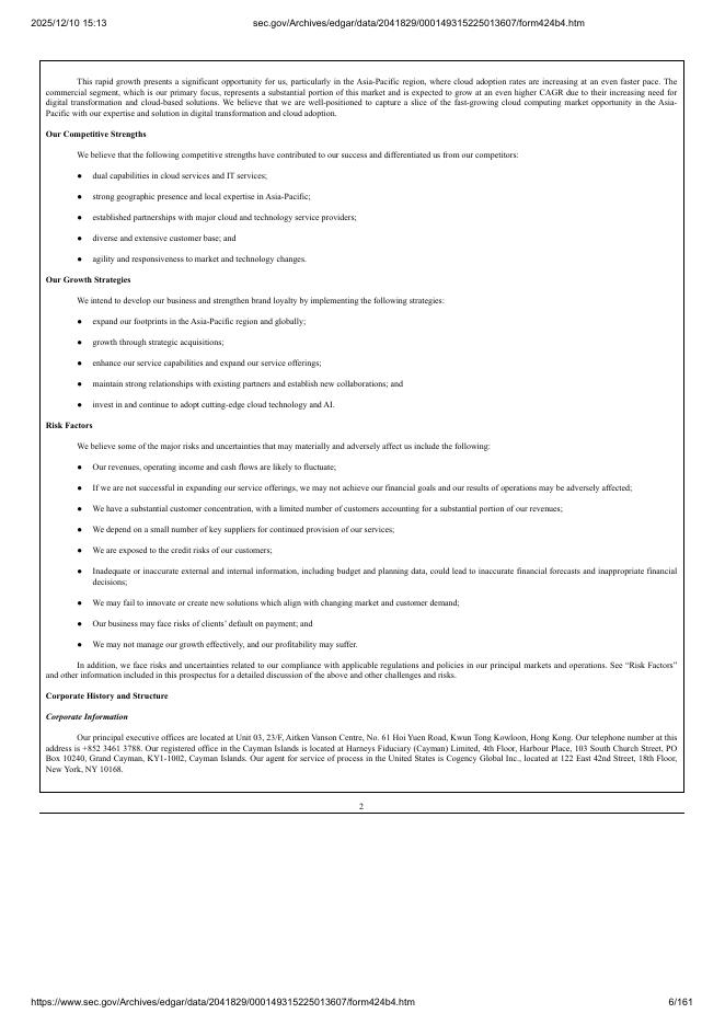 ChowChow Cloud International Holdings Limited纽约证券交易所IPO上市招股说明书_第6页
