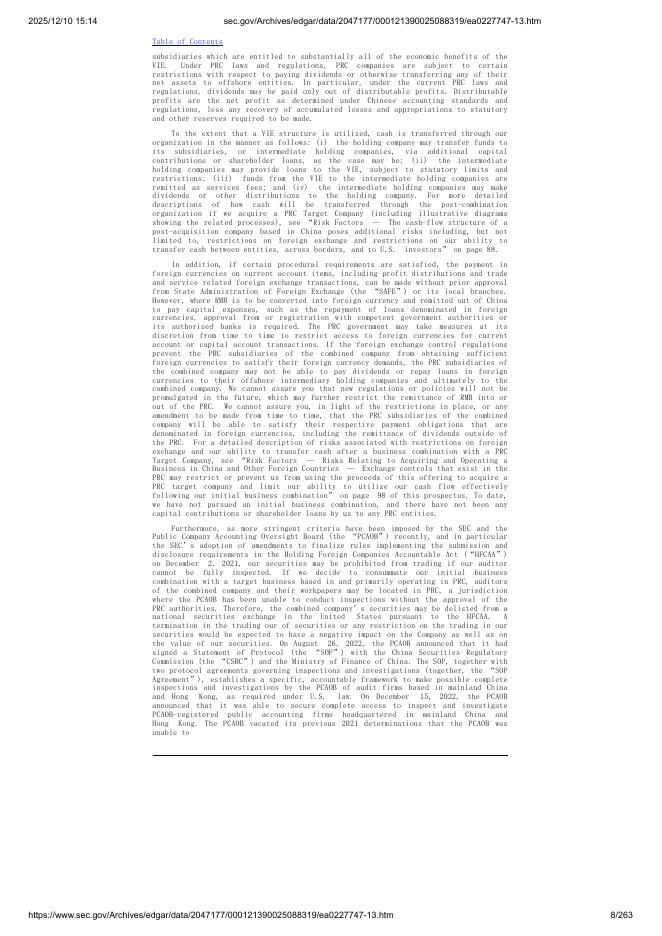 Chenghe Acquisition III Co.美股纳斯达克IPO上市招股说明书_第8页