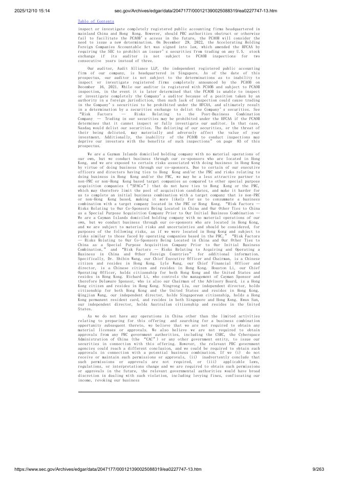 Chenghe Acquisition III Co.美股纳斯达克IPO上市招股说明书_第9页