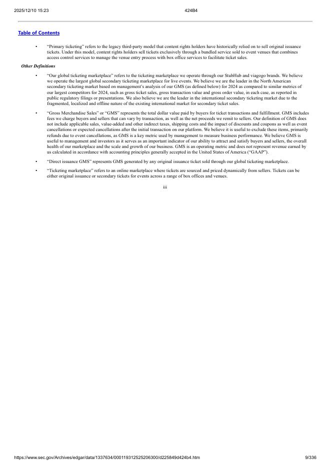 StubHub Holdings, Inc.纽约证券交易所IPO上市招股说明书_第9页