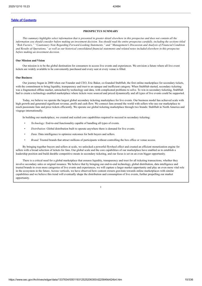 StubHub Holdings, Inc.纽约证券交易所IPO上市招股说明书_第10页