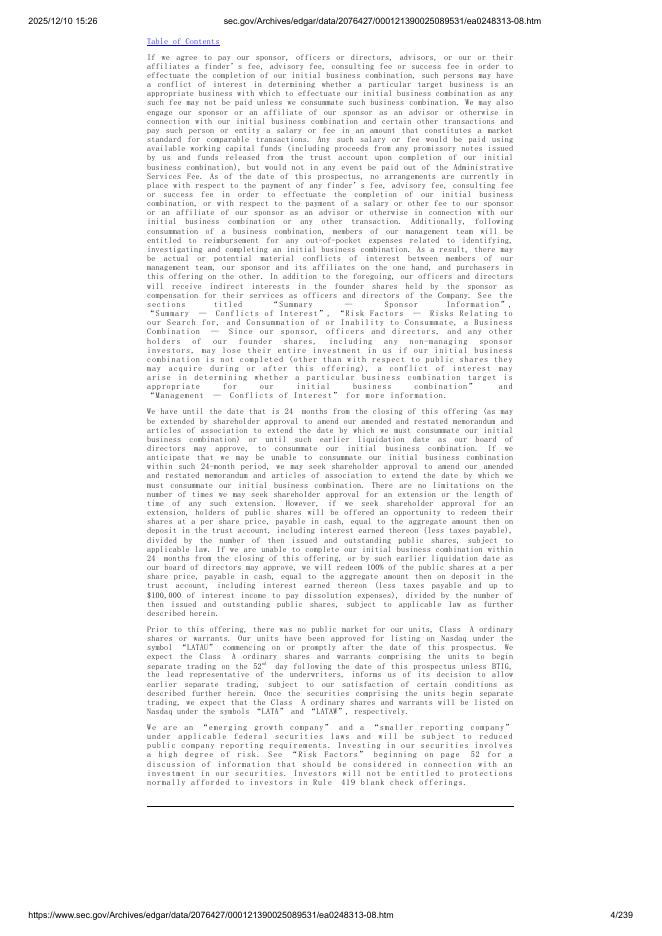 Galata Acquisition Corp. II美股纳斯达克IPO上市招股说明书_第4页