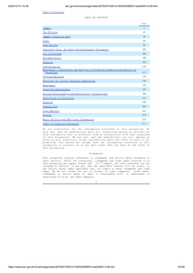 Galata Acquisition Corp. II美股纳斯达克IPO上市招股说明书_第6页