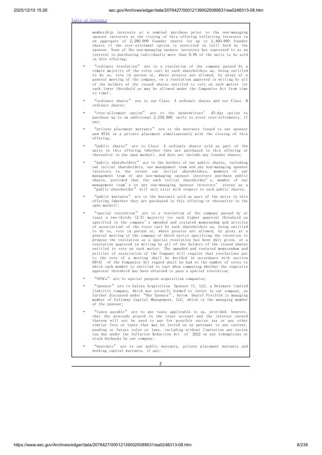 Galata Acquisition Corp. II美股纳斯达克IPO上市招股说明书_第8页