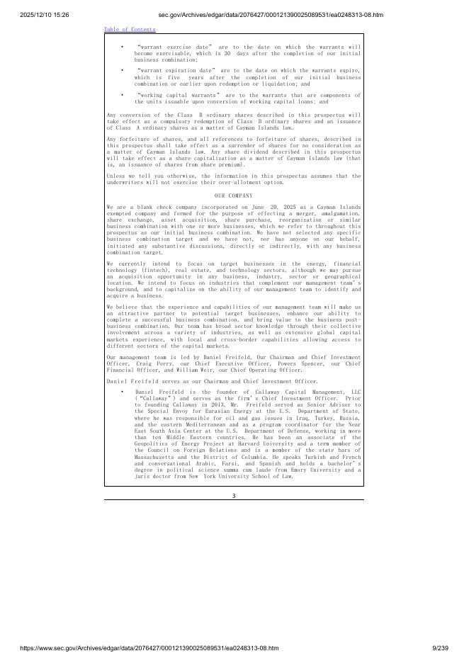 Galata Acquisition Corp. II美股纳斯达克IPO上市招股说明书_第9页